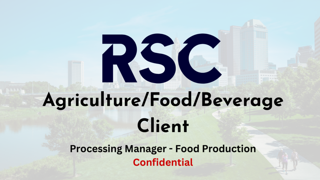Confidential - Processing Manager - Food Production
